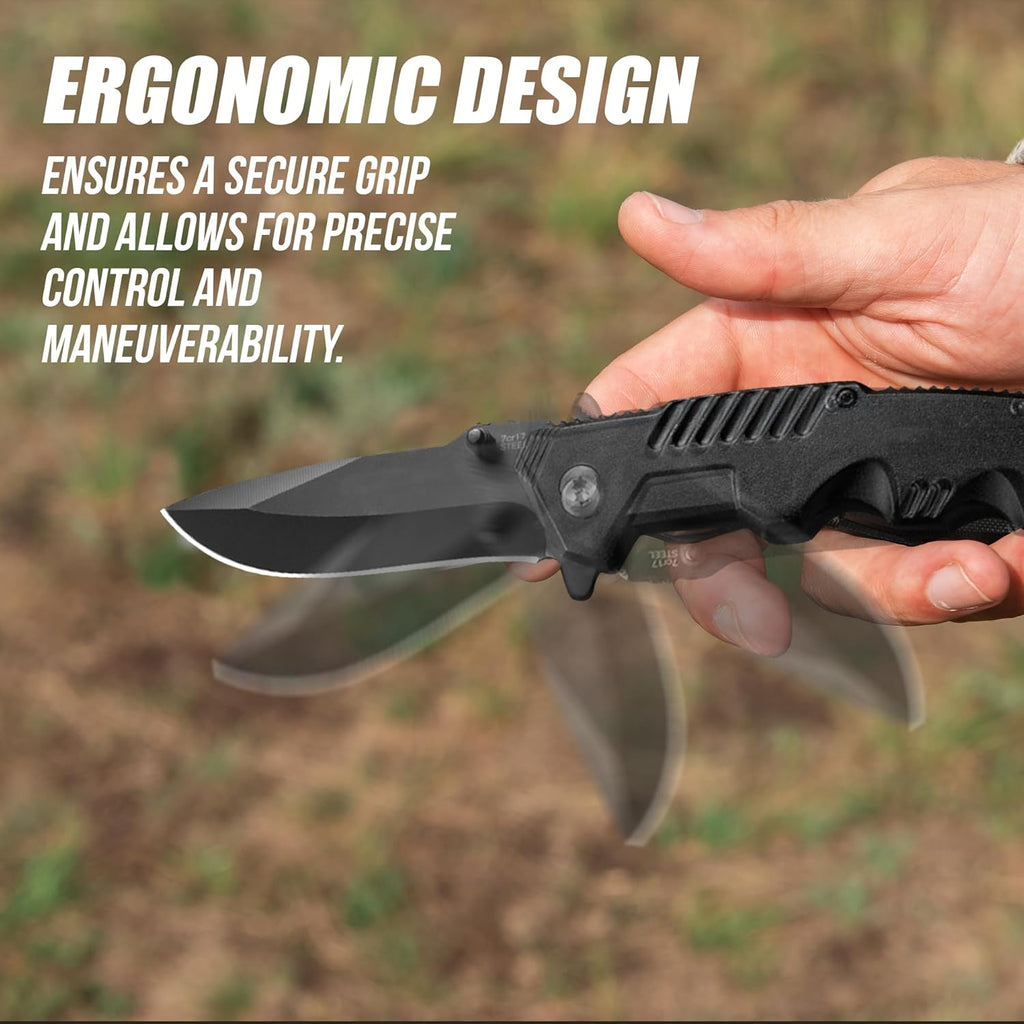 Pocket Folding Knife with Stainless Steel Point Lock Blade Knives and Lightweight Lockback Multi-Tool for Camping