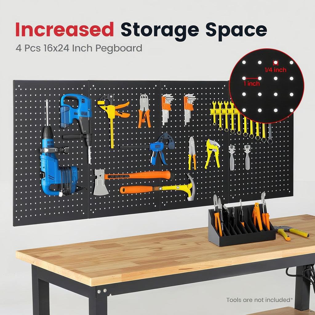 60" Adjustable Height Workbench with Storage Shelf