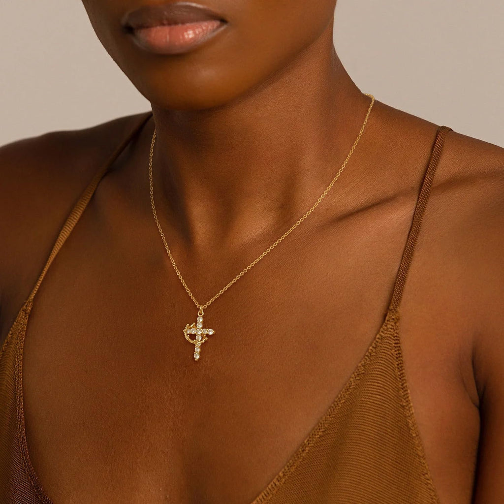 Christian Gift Stocking Stuffers Cross Necklace for women-Dainty 14k Gold Plated/Silver Plated Pendant Necklaces