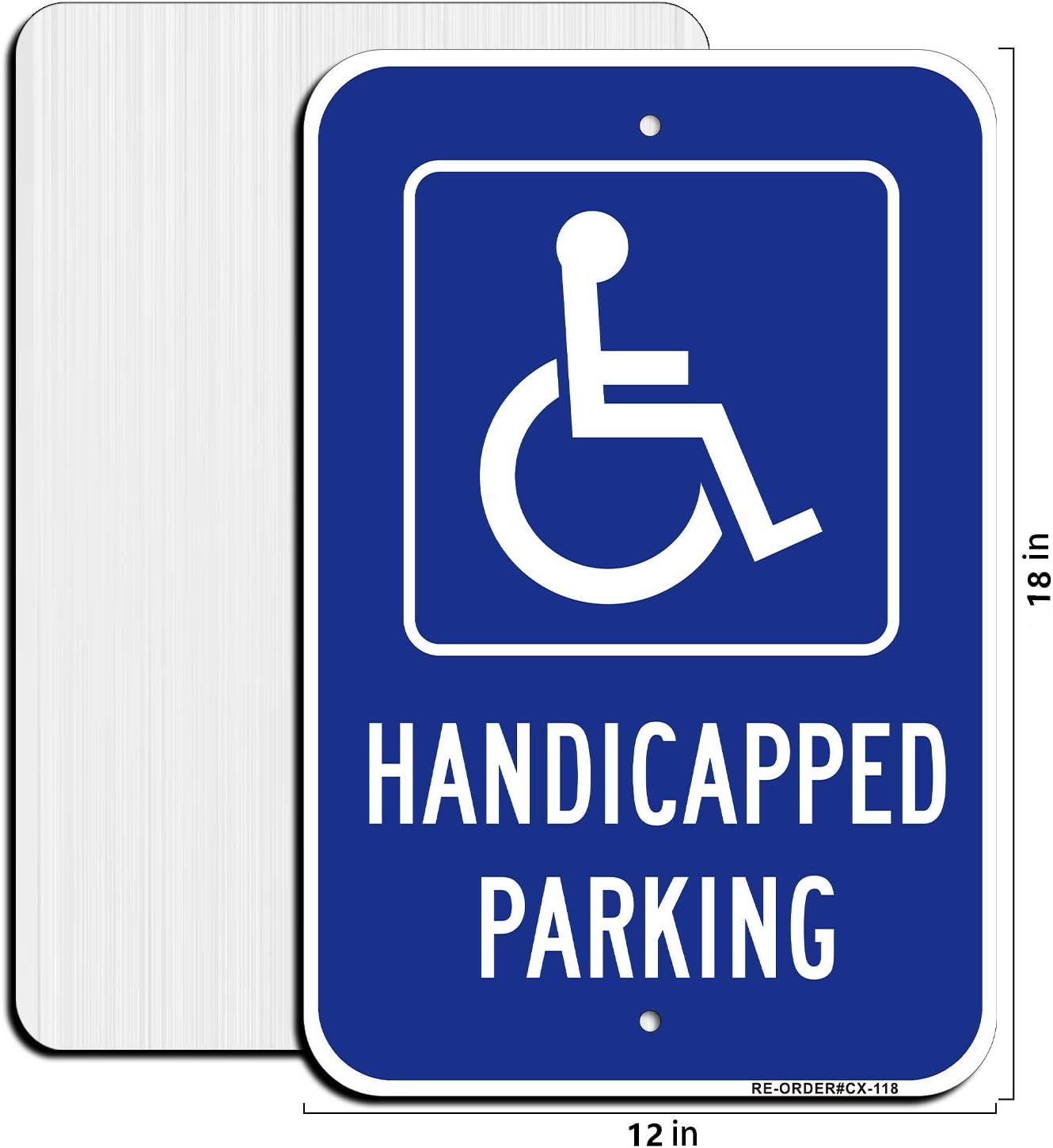 Handicap Parking Sign 2 Pack, Reserved Parking Sign, with Picture of Wheelchair Sign, 12" x 18" Engineer Grade