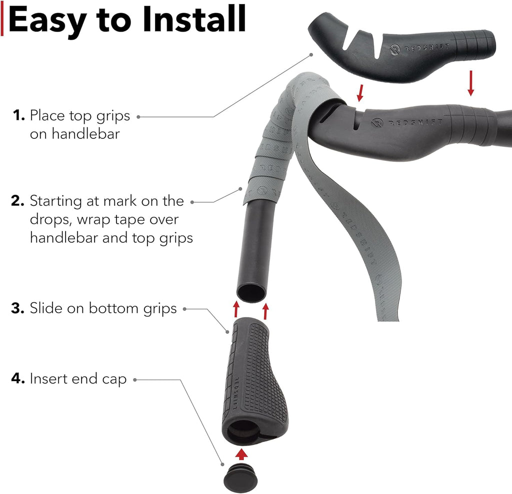 Cruise Control Drop Bar Grips for Road Bike Handlebars, fits All Drop Bar Handlebars for Road, Gravel and Fixie
