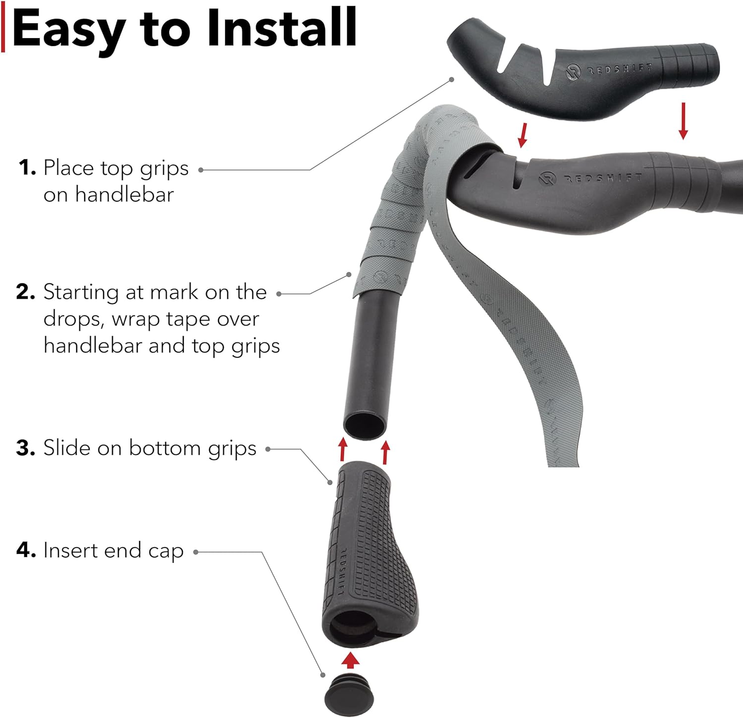 Cruise Control Drop Bar Grips for Road Bike Handlebars, fits All Drop Bar Handlebars for Road, Gravel and Fixie