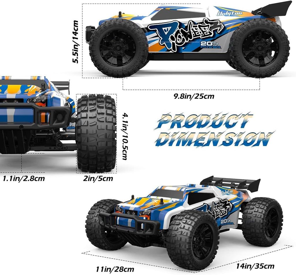1:10 Large High Speed Remote Control Car with LED Shell Lights, 48+ KM/H, 4WD Offroad Monster Truck for Adults &