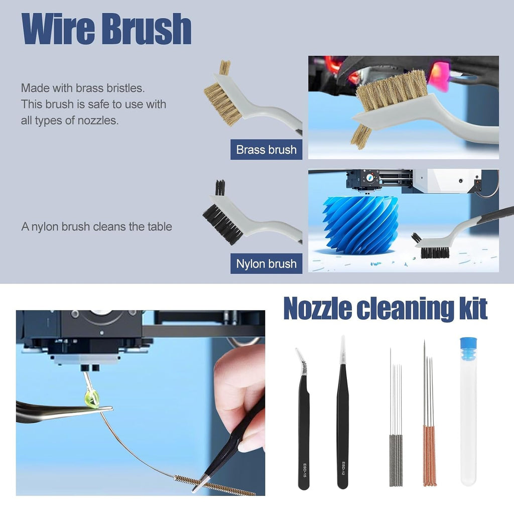 42Pcs 3D Printer Accessories Kit, Professional Deburring Tool Set with Nozzle Cleaning Needles, Scraper, Pliers