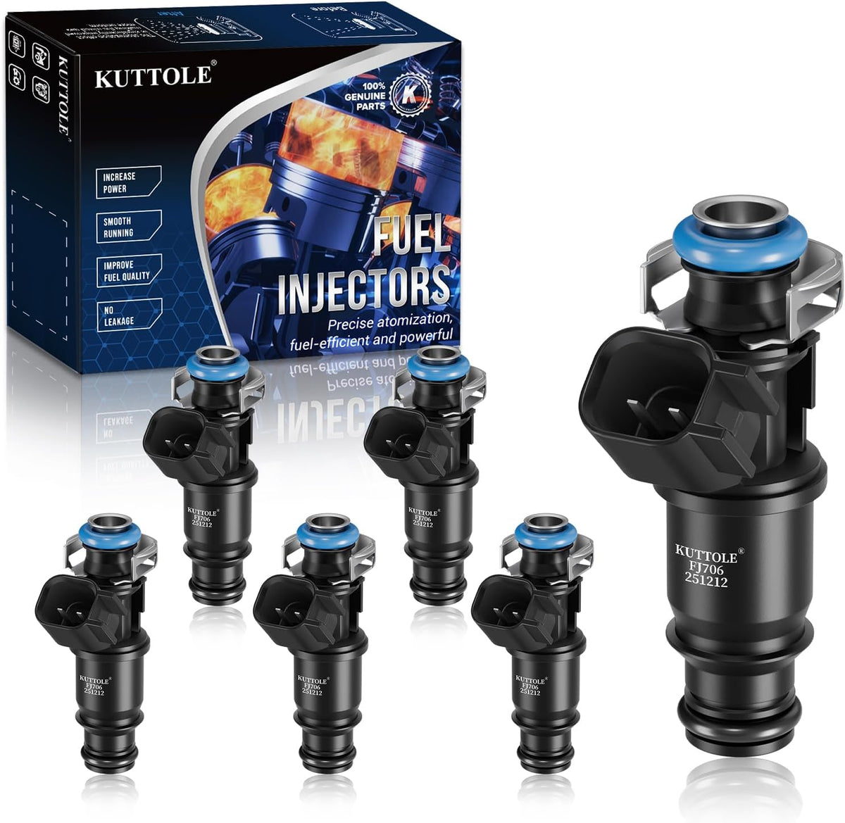6Pcs Fuel Injectors Compatible with Buick Pontiac V6 3.8L