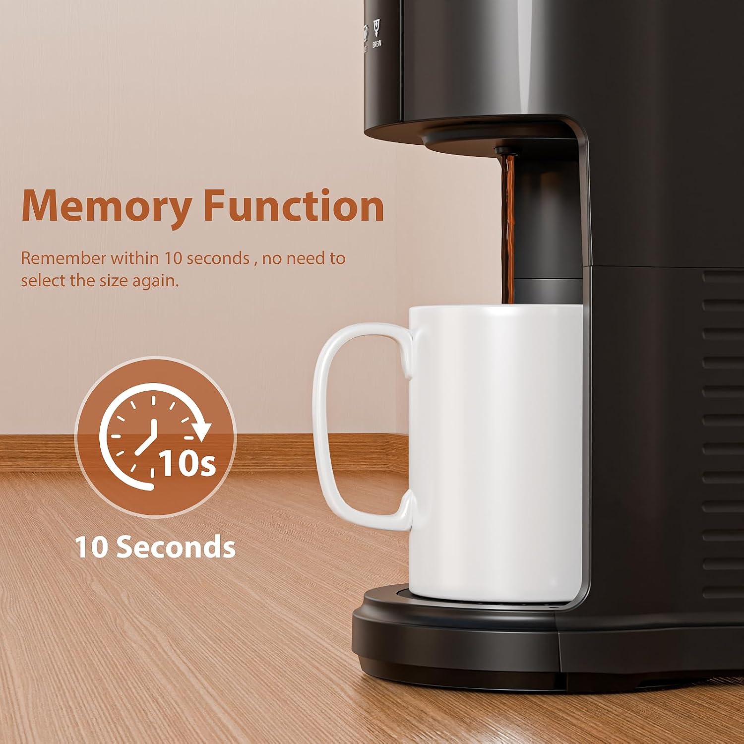 Single Serve Coffee Maker for Capsule & Ground Coffee | Fast Coffee Machine with Memory Function, 6 to 14 oz Brew