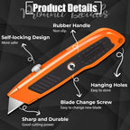 Box Cutter, 2 Pack Utility Knife, Orange Box Cutter Retractable