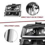 4pcs LED DRL for 2003-2006 Chevy Silverado Headlight Assembly