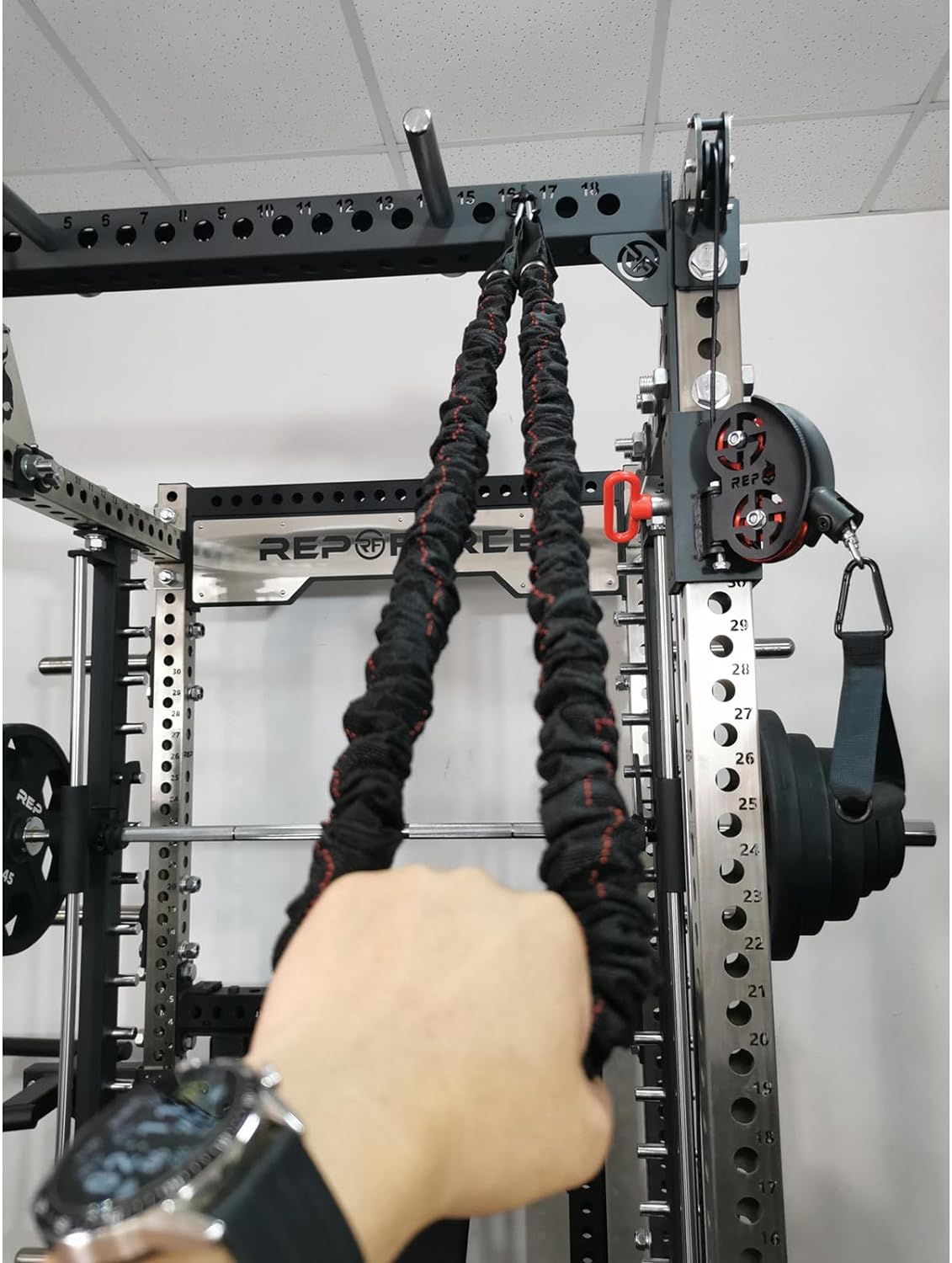 Power Cage Squat Rack Home Gym Accessory, Fits 3x3 Rack with 1" Hole