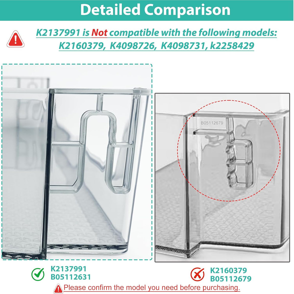 HRB171N6ASE Refrigerator Section Long Door Bin Compatible with Hisense