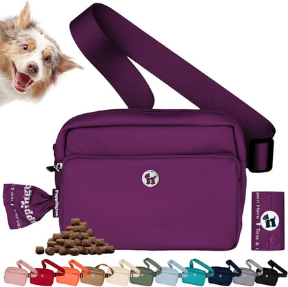 3-in-1 Crossbody Dog Walking Bag & Treat Pouch with Matching Planet Safe Poop Bags & Built-In Dispenser - Dog Mom