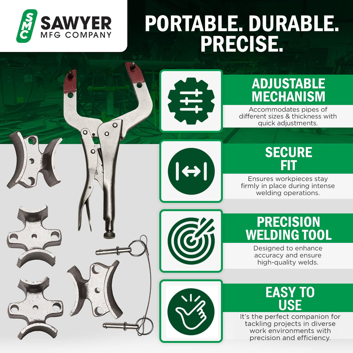 Sawyer Welder's 3rd Hand, Portable Pipe Clamp Alignment Tool for Butt Welds