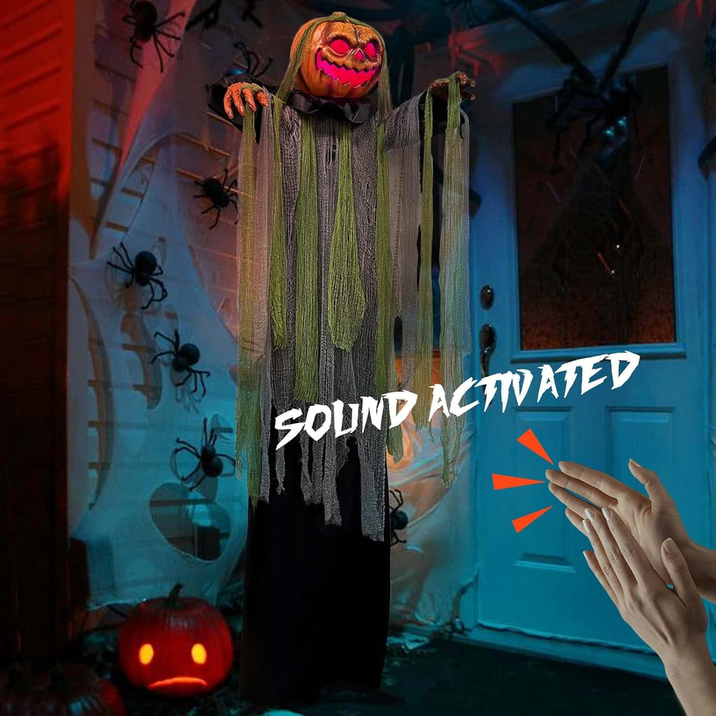 6 Ft Animated Halloween Root of Evil Prop, Halloween Decorations Outdoor | Spooky Sound & Touch Activated Motion