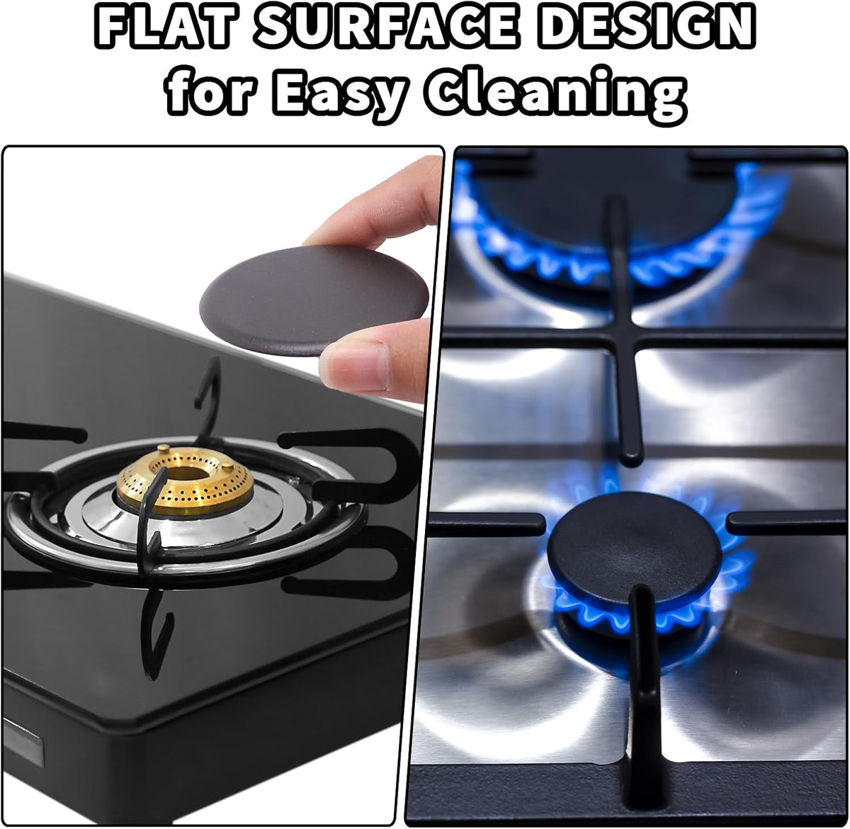 Gas Stove Burner Caps Set- 4PCS Burner Covers for Gas Stove, Matte