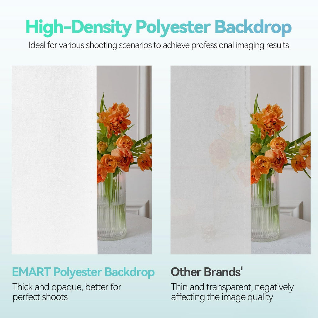 7x10 FT Photo Backdrop Stand Kit with 6x9FT White Backdrop, Studio