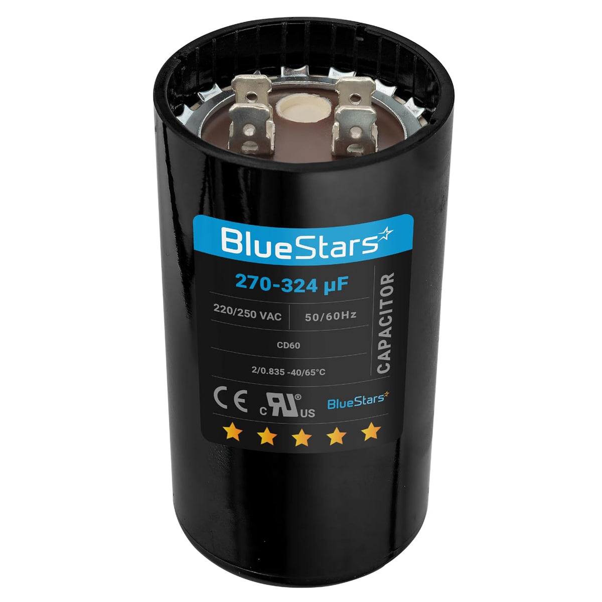[2025 Upgraded] BlueStars 270-324 uF MFD 220-250 VAC Motor Start Capacitor