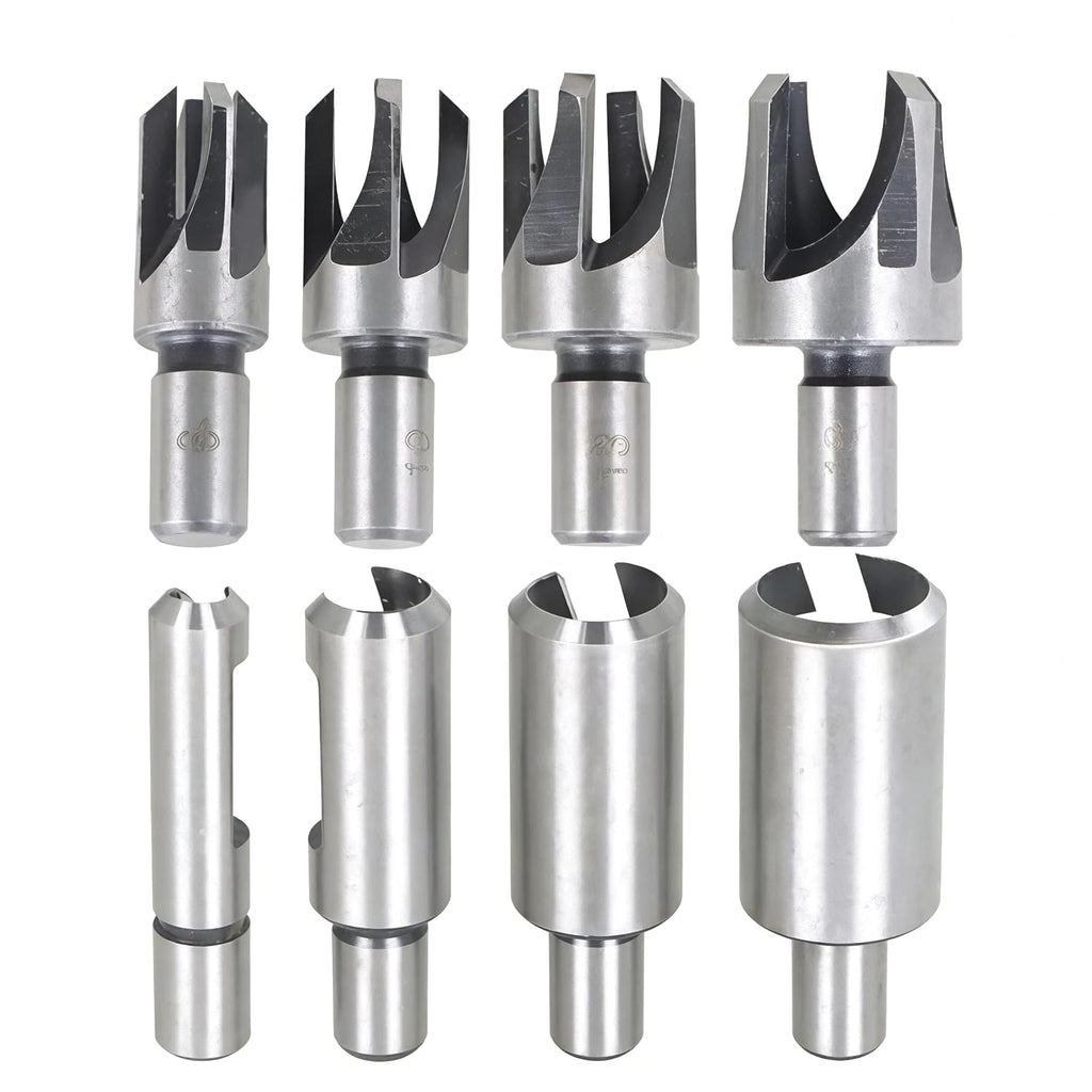 (8 Pack) Carbon Steel Wood Plug Hole Cutter Dowel Maker Shank Drill Bit Set
