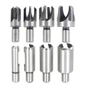 (8 Pack) Carbon Steel Wood Plug Hole Cutter Dowel Maker Shank Drill Bit Set