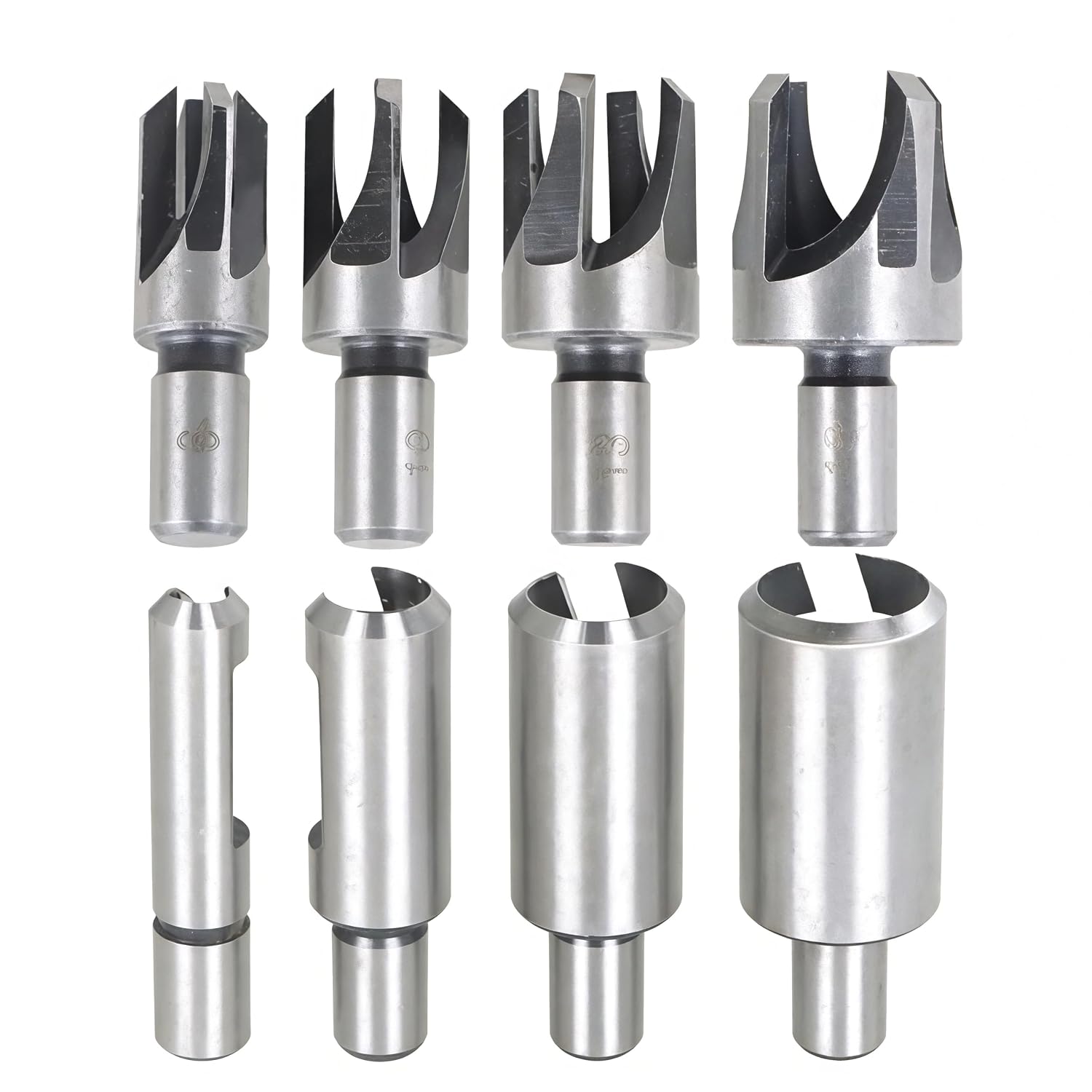 (8 Pack) Carbon Steel Wood Plug Hole Cutter Dowel Maker Shank Drill Bit Set