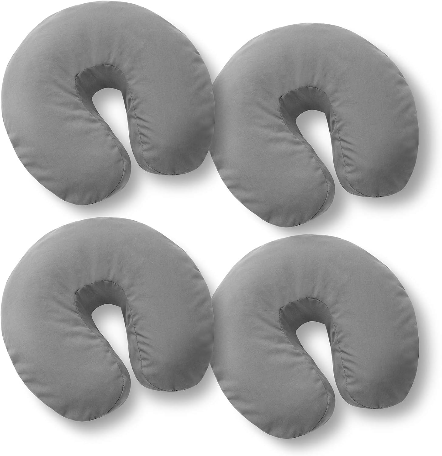 4-Pack Premium Microfiber Face Cradle Covers - Ultra Soft Fitted Massage Table Cradle Cover - Gray