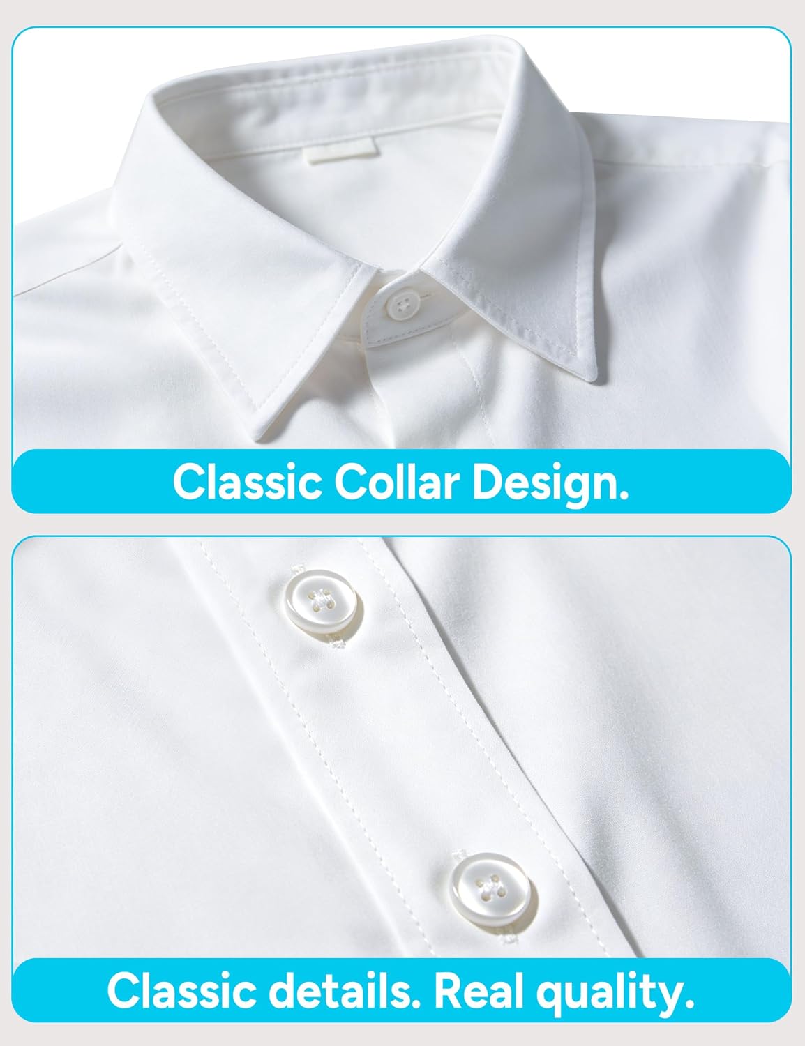 Boys Short Sleeve Dress Shirts Classic Button Down Shirt for Kids Formal Wear School Uniform Size 2-20