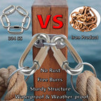 Lsqurel Quick Link 304 Stainless Steel Locking Carabiner Heavy Duty