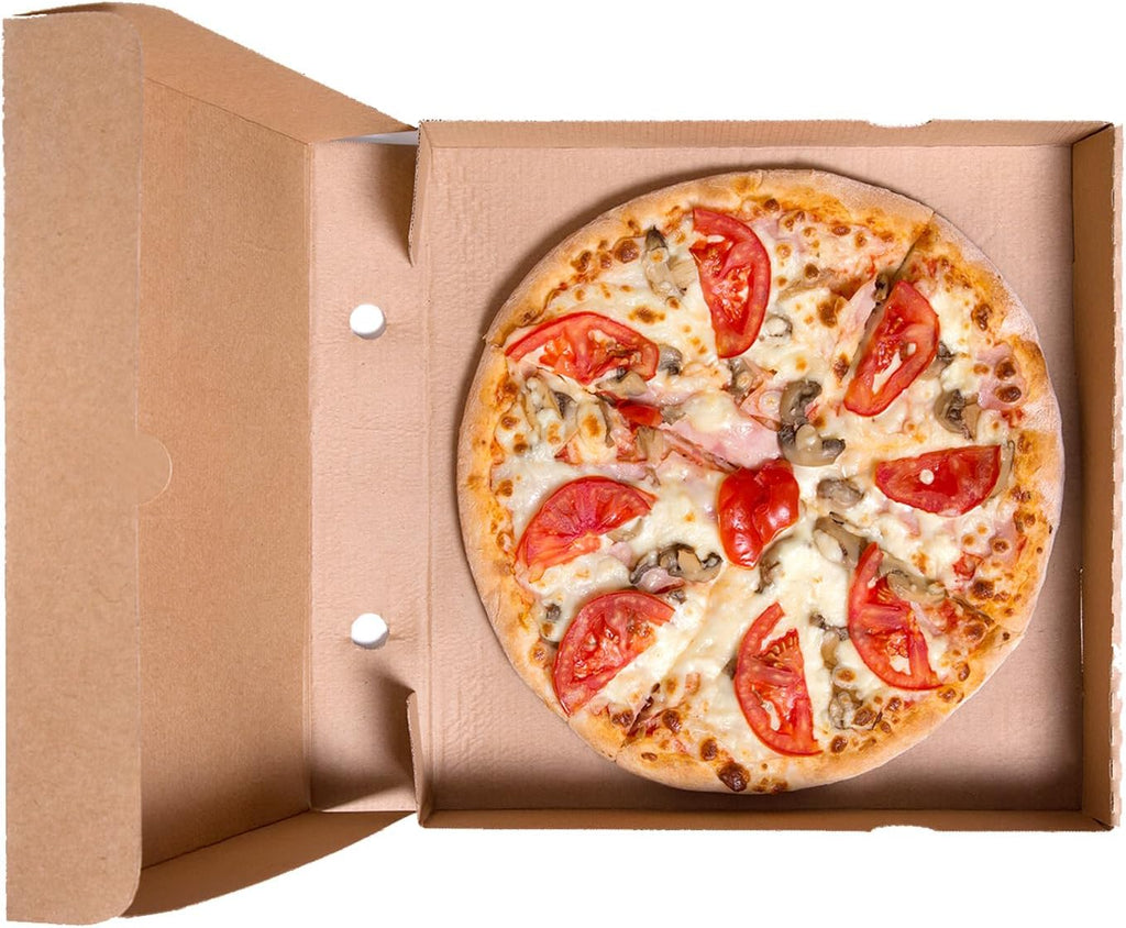 12" x 12" x 1.75" Kraft Corrugated Cardboard Pizza Boxes (Pack of 12)