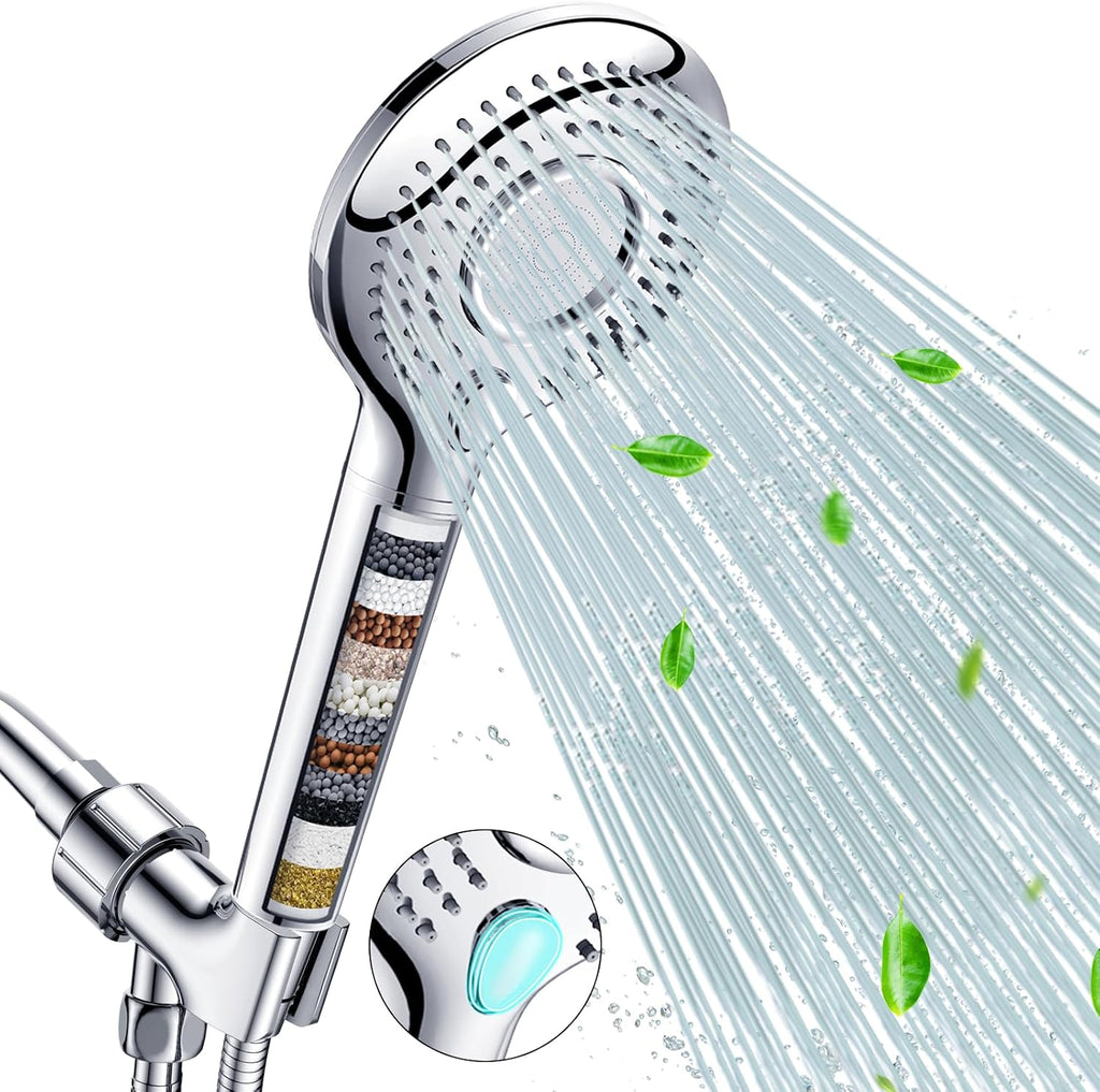 Filtered Shower Head with Handheld, High Pressure Shower Filter Head