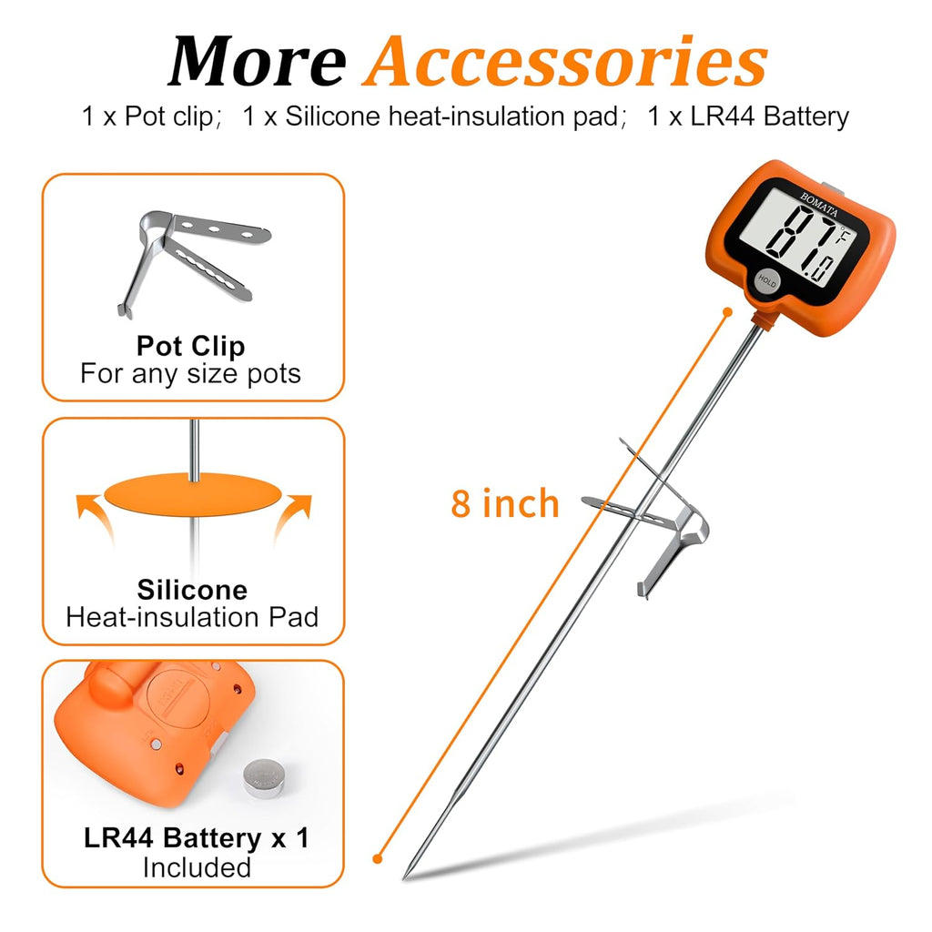 Digital Candy Thermometer with Pot Clip, Deep Fry Oil Thermometer