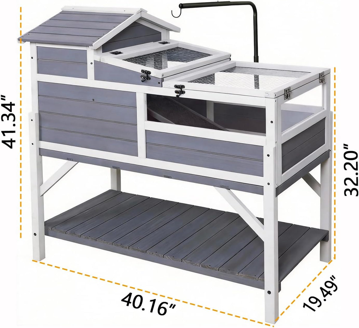Tortoise Habitat Indoor & Outdoor, Wooden Tortoise House with Detachable Legs, Reptile Cage for Small Animals