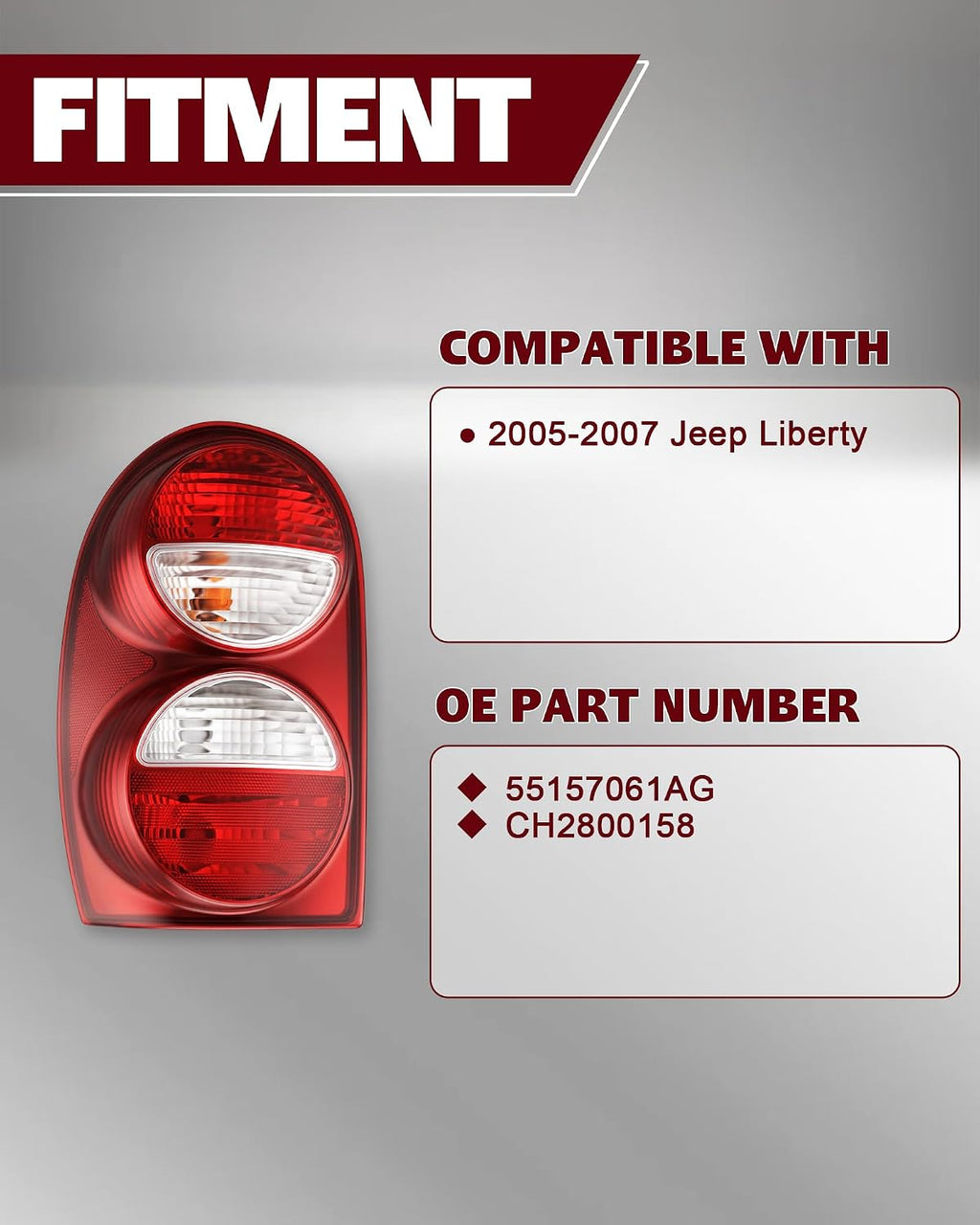 Left Tail Light Assembly for 2005-2007 Jeep Liberty Driver Side