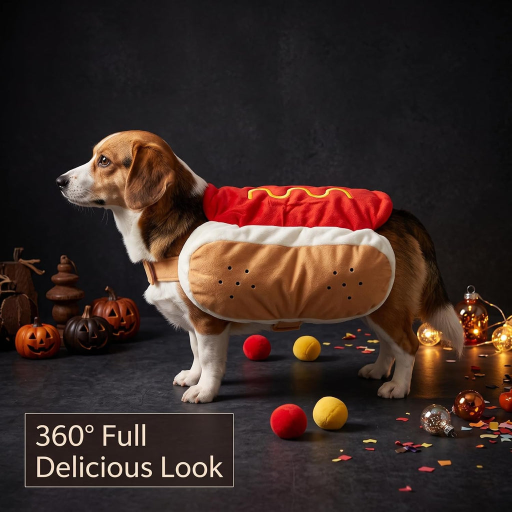 Hotdog Dog Costume, Funny Pet Costumes Halloween Outfit for Medium Dogs