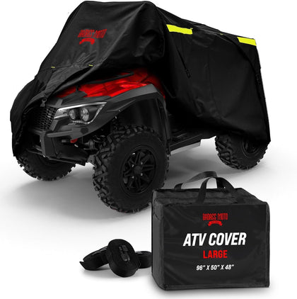 ATV Covers Waterproof Outdoor Heavy Duty, Rip-Resistant, Night-Reflective Quad Cover, 4 Wheeler Cover, Easy-Access