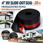RV Slide Out Seal 4 Inch x 30 Ft, Adhesive Rubber Wiper Weather Stripping