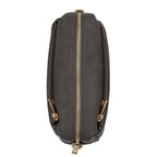 Triple Zip Small Crossbody Bag (Dark Gray)