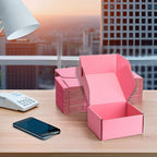 Pink Shipping Boxes 6x6x3 Inches, 20 Pack