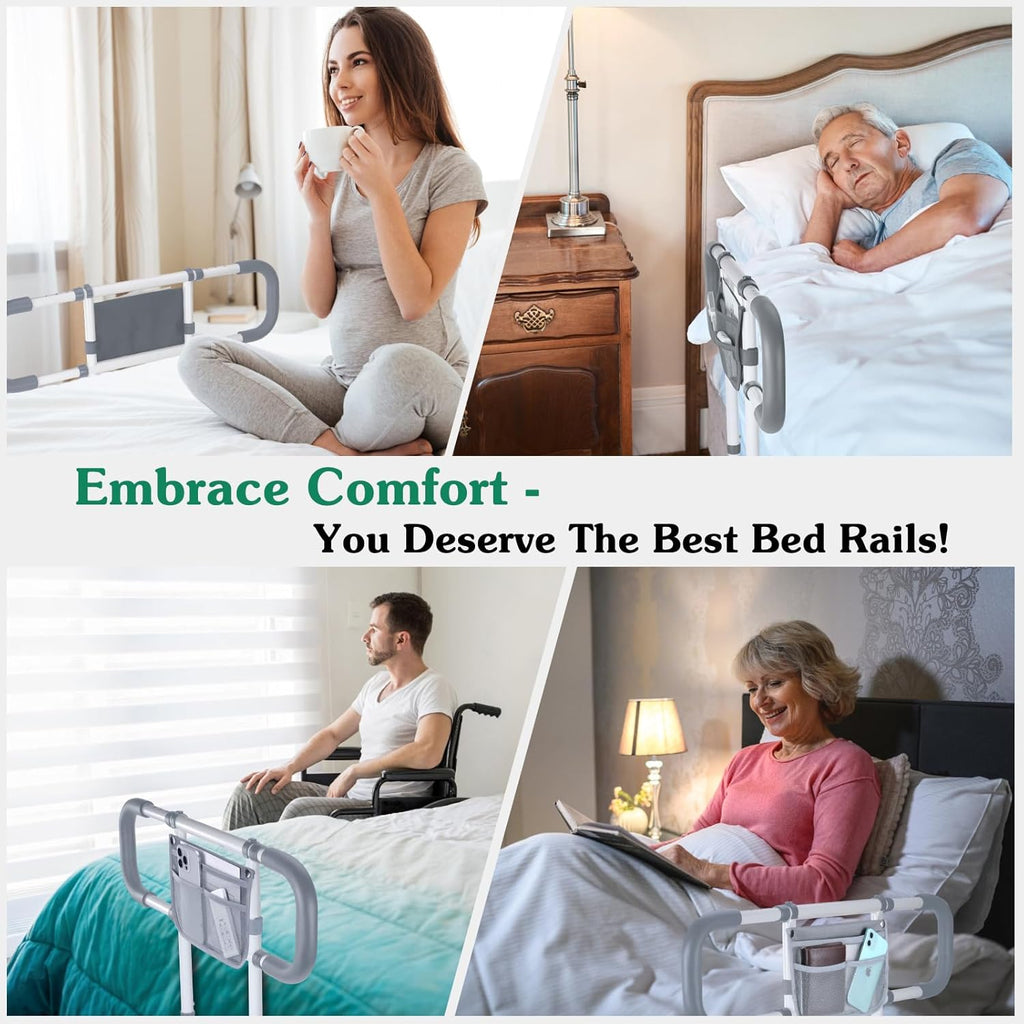 Bed Rails for Elderly Adults Safety - Extended Bed Assist Rail for Seniors - Adjustable Beds Side Rails Handle