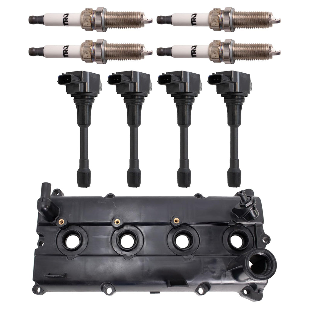 TRQ Ignition Coil and Spark Plug Kit 9 Piece Iridium Spark Plugs Valve