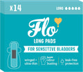 Sensitive Bladder Long Pads (14 Pack) - Wrapped, Ultra-Thin - Absorbent, Soft, Breathable - Charcoal Core - Made with