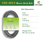 Parts Camp 103-4014 Mule Drive Belt for Exmark 60" Deck Mower 116" x 5/8"