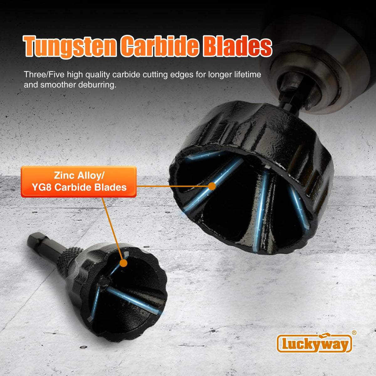 Luckyway 1/8"-1-3/8" Deburring External Chamfer Tool Set 2-Pack