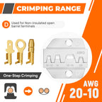 Noxtren Crimping Die for Open Barrel Terminals - 20-10 AWG