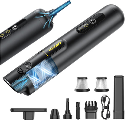 Car Vacuum Portable Cordless, 26Kpa Mini Vacuum with Brushless Motor | Up to 45‑Min Runtime, 4-in-1 Vacuum/Air