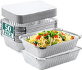 50 Pack 8x6 Disposable Aluminum Pans with Lids