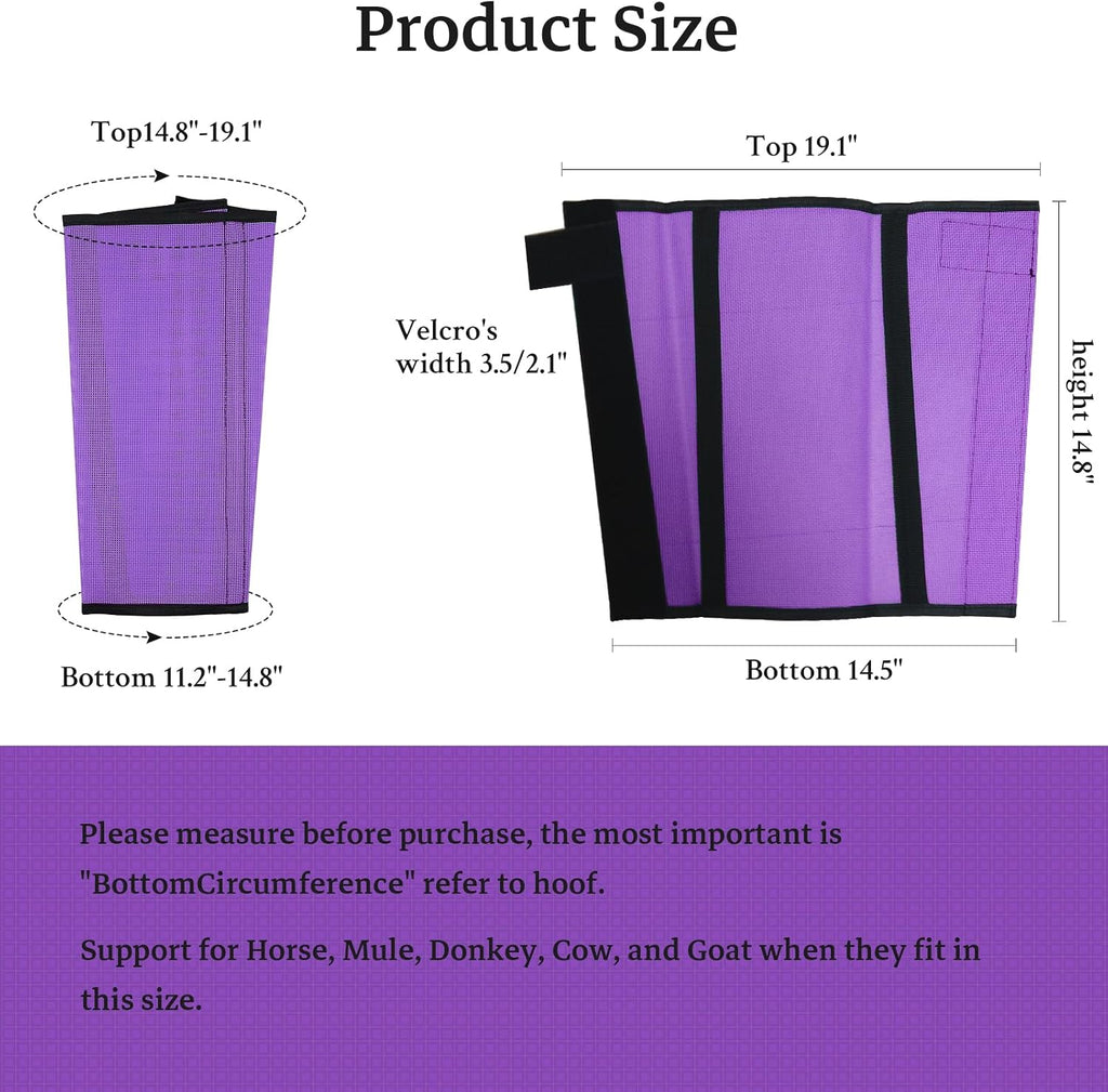 Mesh Horse Fly Boots, Purple, Set of 4
