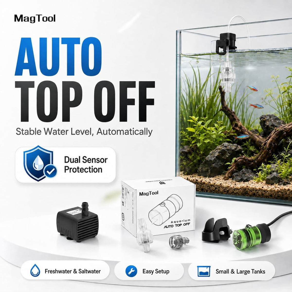 ATO Aquarium Auto Top Off System with Dual Optical Sensor-Green