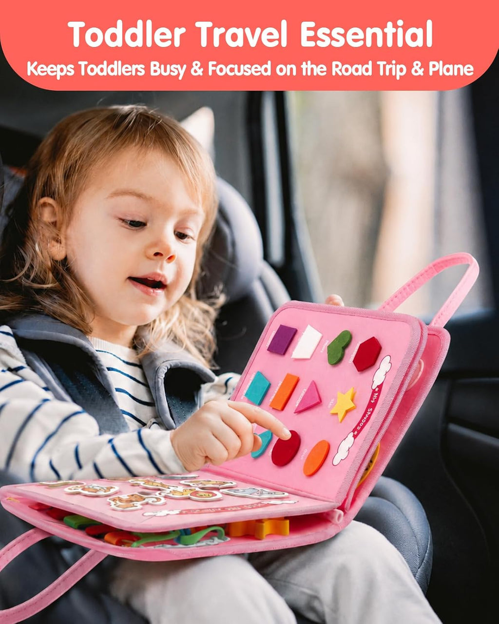 Busy Board Montessori Toys Busy Book Toddler Girl Gifts Travel Toy | Toddlers Educational Learning Toys with Life