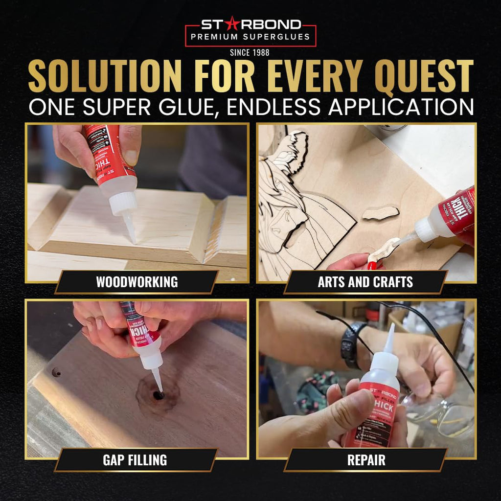 Thick Super Glue Pro Kit (2 oz) – Gap-Filling CA Glue (Cyanoacrylate Adhesive) – with Clog-Resistant Cap, Microtips &