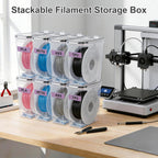3D Printer Filament Storage Box, 4-Pack Dry Box with Reusable Silica Gel Desiccant for 1KG PLA ABS PETG Filament