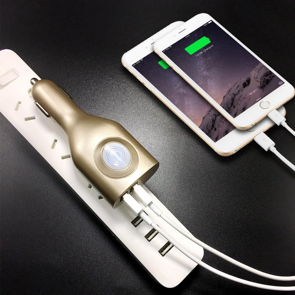 USB Car Charger,NDLBS 2-in-1 Portable Dual USB Car and wall Charger with Foldable Plug Home for iPhone X XR XS MAX 7